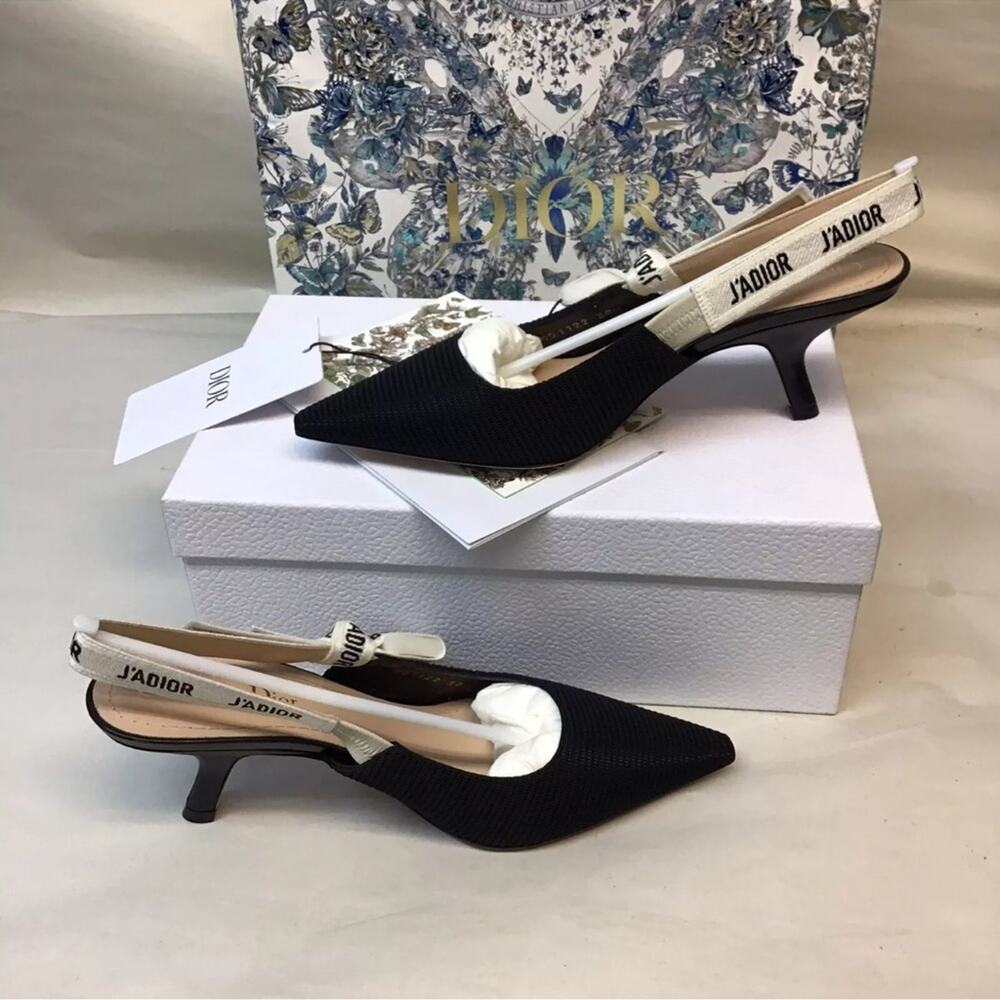 Dior J'adior Jadior Black Slingback Sling Sandal Heel Pump 38.5 new in box